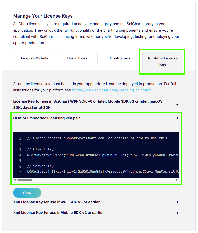 Generate an advanced license client-server key pair - scichart.js