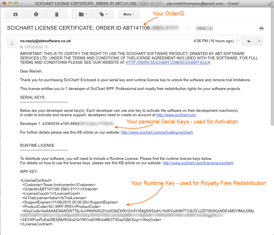 Where to find my scichart.js license - license email received|200x100