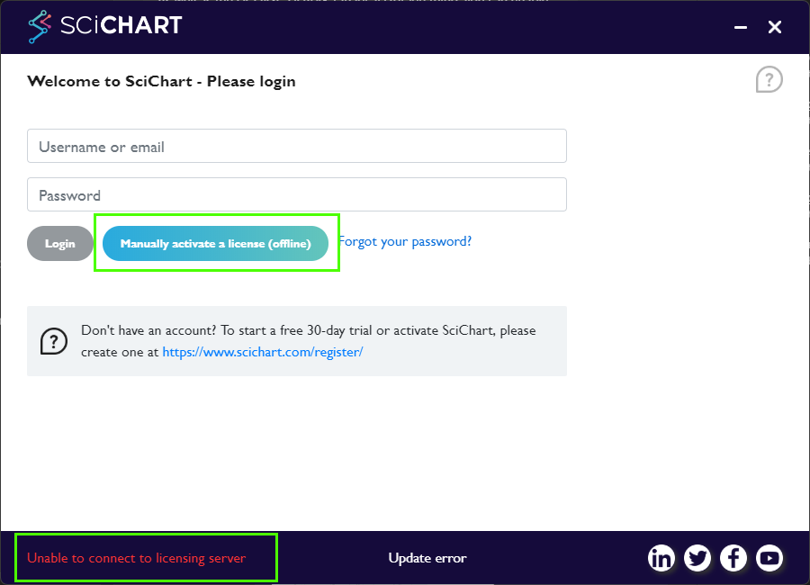 Offline Activating a scichart.js license using the licensing wizard
