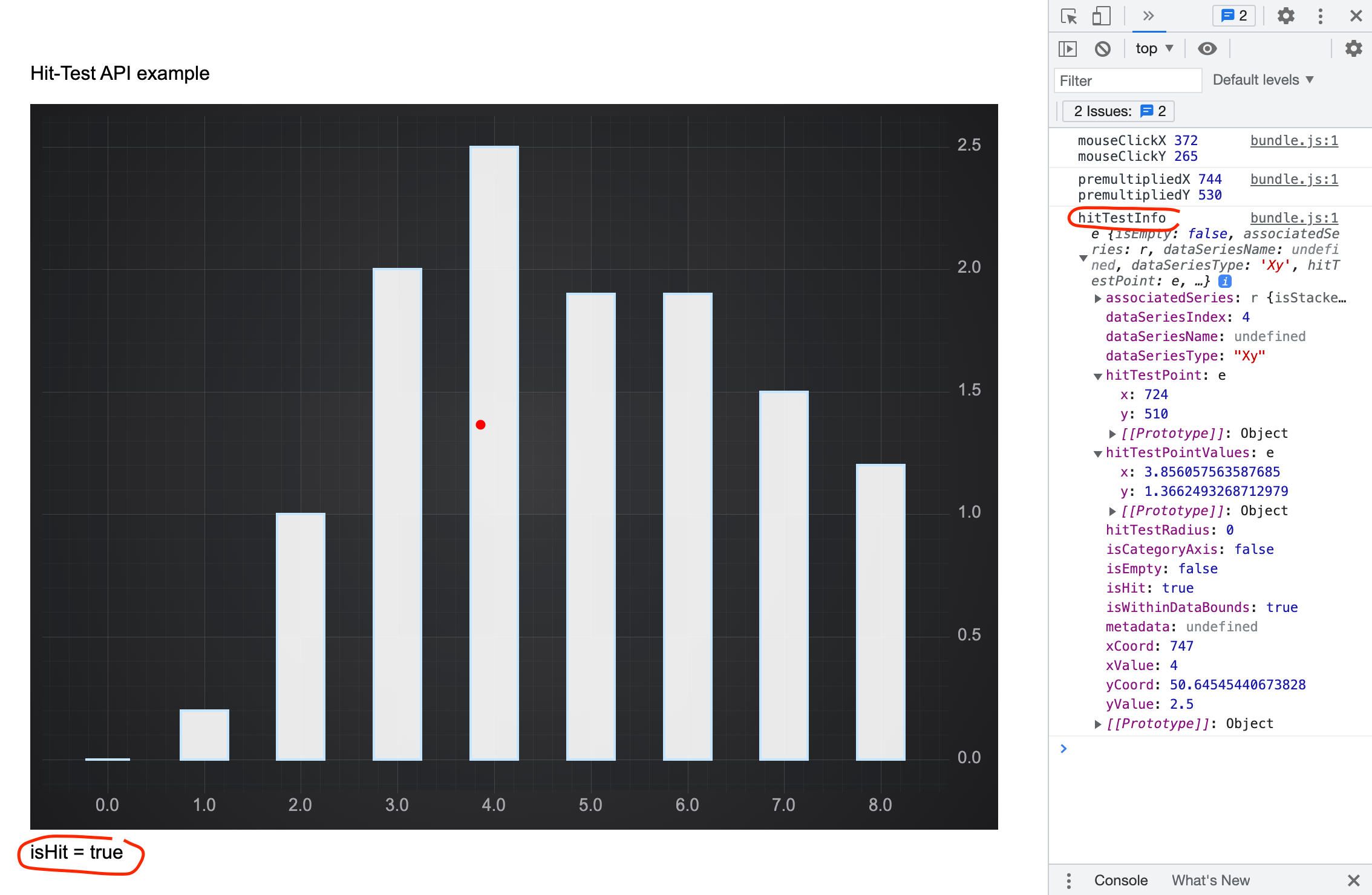 Hit-Test API for Column Series | SciChart JS Docs