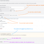 The Submit ticket form 